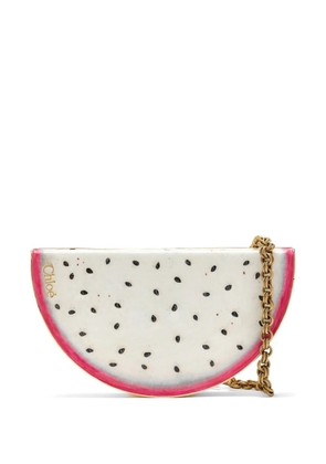 Chloé dragon-fruit chain-link clutch bag - White