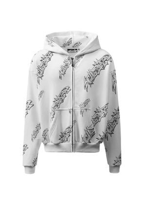 HELLSTAR graffiti-print zip-up hoodie - White