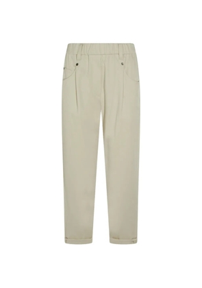 Brunello Cucinelli elasticated-waistband tapered trousers - Neutrals