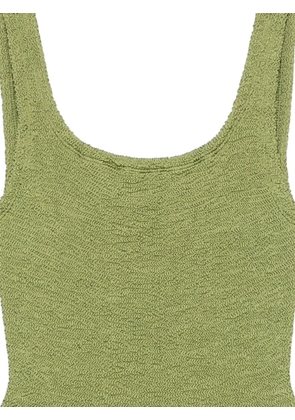 Hunza G crinkle-effect square-neck swimsuit - Green