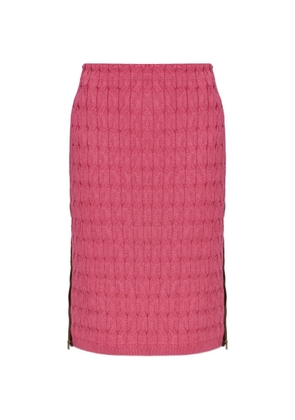 FENDI cable-knit side-zip skirt - Pink