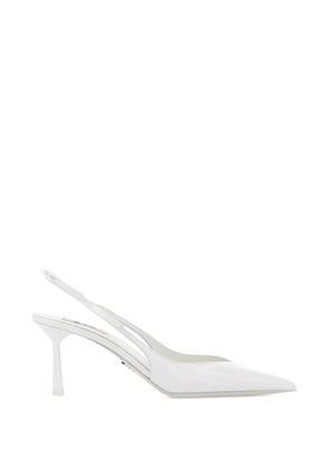 Prada patent-leather slingback pumps - White