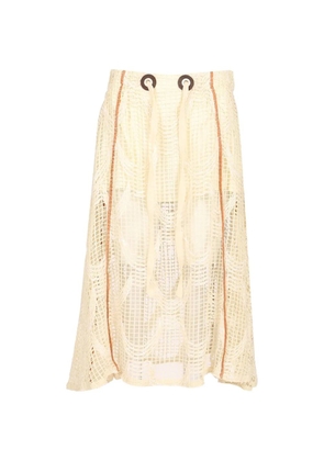Durazzi Milano net drawstring skirt - Neutrals