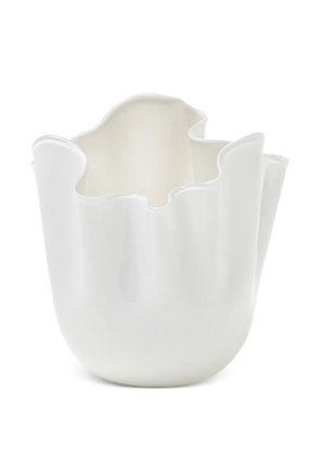 Venini Fazzoletto ruffled vase - White