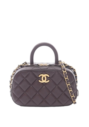 CHANEL Pre-Owned 2021-2026 Mini CC Quilted Lambskin Top Handle Bowling Bag satchel - Brown