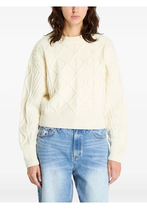 Wrangler cable-knit diamond-pattern sweater - Neutrals