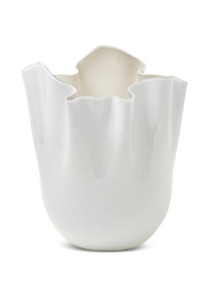 Venini Fazzoletto ruffled vase - White