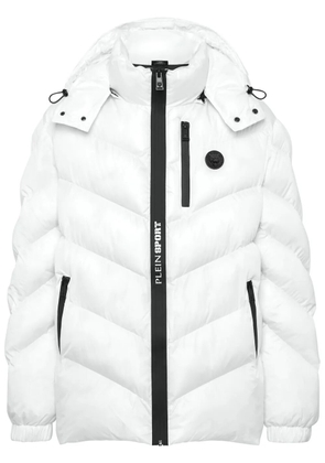Plein Sport logo-patch puffer jacket - White