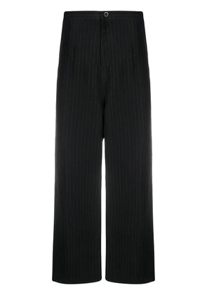 Y's pinstripe wide-leg trousers - Black