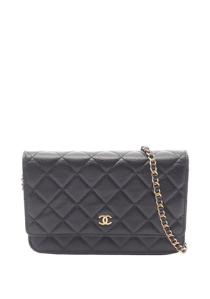 CHANEL Pre-Owned 2021-2026 CC Quilted Caviar Wallet on Chain crossbody bag - Black