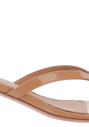 Amina Muaddi Juliette leather sandals - Neutrals