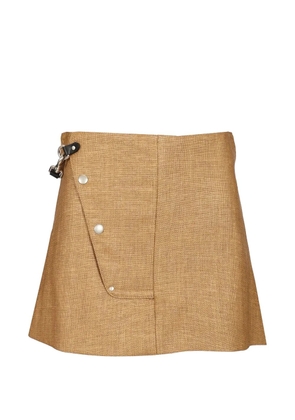Durazzi Milano asymmetric-fastening raffia-effect skirt - Neutrals