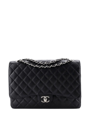 CHANEL Pre-Owned Classic Double Flap Bag Quilted Caviar Maxi shoulder bag - Black