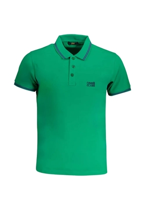 Cavalli Class logo-embroidery tipped polo shirt - Green