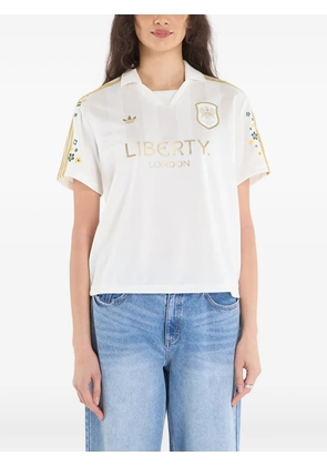 adidas floral-print striped T-shirt - Neutrals