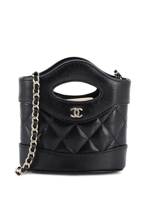 CHANEL Pre-Owned 31 Shopping Bag Clutch with Chain Quilted Calfskin Nano crossbody bag - Black