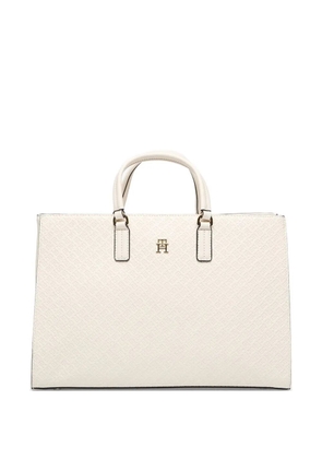 Tommy Hilfiger monogram-embossed tote bag - Neutrals
