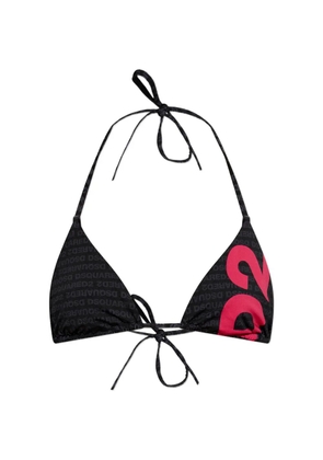 DSQUARED2 logo-print bikini top - Black
