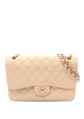 CHANEL Pre-Owned 2013-2014 Maxi Classic Caviar Single Flap shoulder bag - Neutrals
