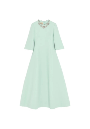 Valentino Garavani crepe couture embroidered midi dress - Green