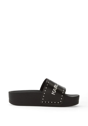 Karl Lagerfeld Jeans studded logo-print slides - Black