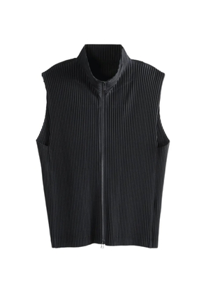 Homme Plissé Issey Miyake Monthly Colors : April pleated zip-up T-shirt - Black