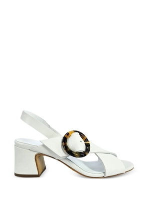 Madison.Maison buckle-detail slingback leather heeled sandals - White