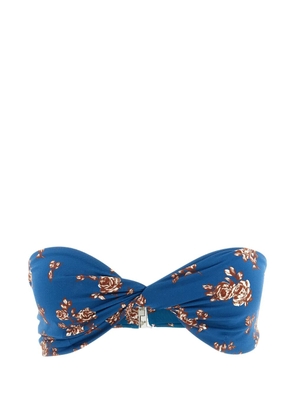 Magda Butrym floral-print twisted bikini top - Blue