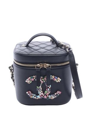 CHANEL Pre-Owned 2020 Lambskin CC Giant Crystal Mania Case vanity bag - Black