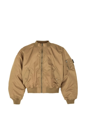 Gosha Rubchinskiy padded-design zip-up bomber jacket - Brown
