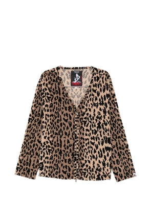 A BATHING APE® x Kazuki Kuraish leopard-pattern V-neck jacket - Brown