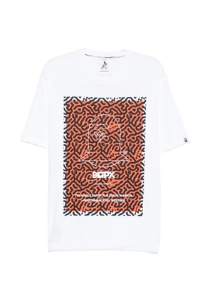 A BATHING APE® graphic-print drawstring T-shirt - Silver