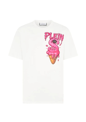 Philipp Plein round neck ice cream dollar T-shirt - White