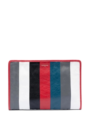 Balenciaga Pre-Owned 2017 Lambskin Striped Bazar clutch bag - Multicolour
