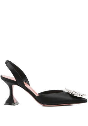 Amina Muaddi 105mm embellished heeled pumps - Black