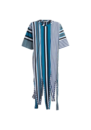 Marni fringe-detail striped T-shirt - Blue