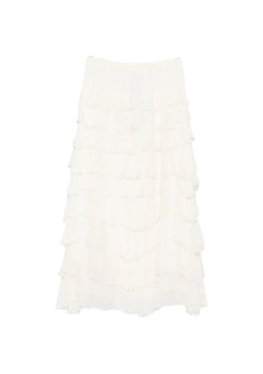 MONOCHROME Mlmtritone ruffled tiered midi skirt - Neutrals