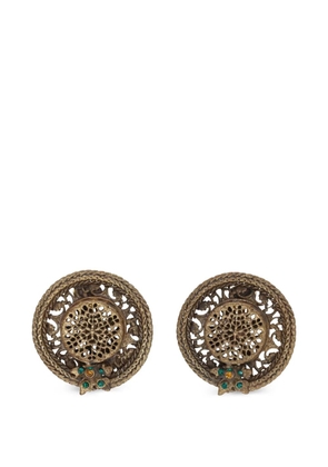 Vintage filigree crystal-embellished earrings - Gold