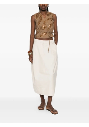 Brunello Cucinelli sequin-embellished waistcoat - Brown