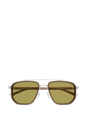 Gucci Eyewear geometric-frame double-bridge sunglasses - Silver