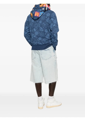 A BATHING APE® Shark floral-print hoodie - Blue