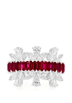 HYT Jewelry floral-design ruby and diamond ring - Silver