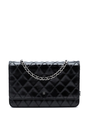 CHANEL Pre-Owned 2009-2010 CC Quilted Diamond Stitch Lambskin Wallet On Chain crossbody bag - Black