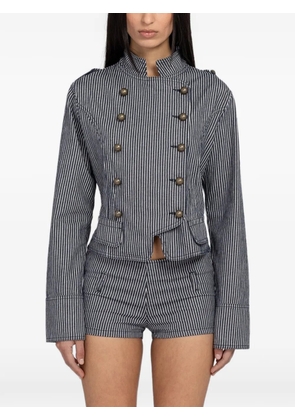 Gimaguas London striped double-breasted jacket - Grey