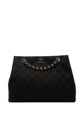 CHANEL Pre-Owned 1997-1999 CC Quilted Jersey Chain tote bag - Black