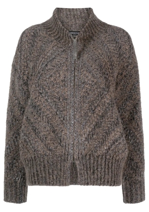 Fabiana Filippi long-sleeve zip-up cardigan - Brown