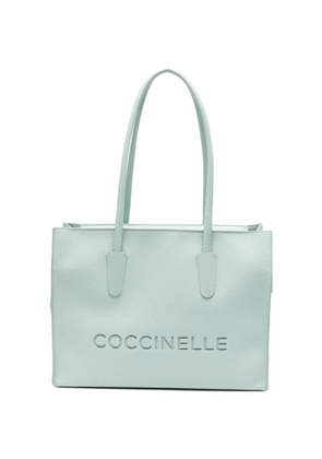Coccinelle logo-embossed leather shoulder bag - Blue