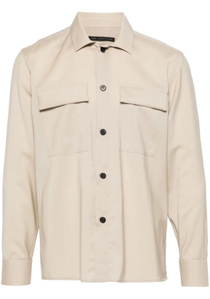 Low Brand patch-pocket virgin-wool shirt - Neutrals
