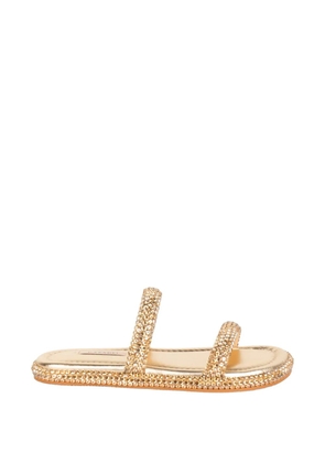 Casadei crystal-embellished double-strap sandals - Gold