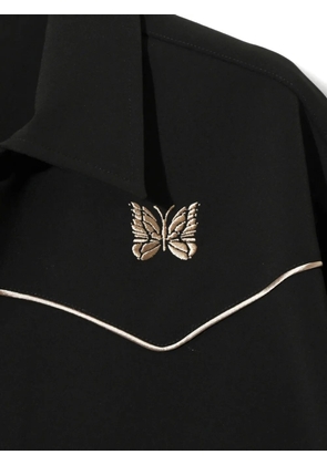 Needles butterfly-embroidered piped jacket - Black